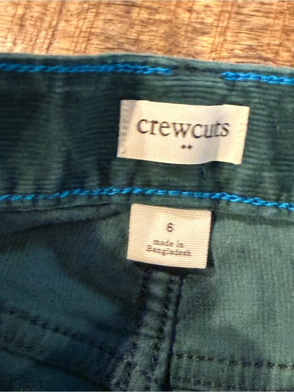 Crewcuts Green Thin Corduroy Pants Size 6